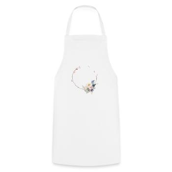 Floral Half Wreath Pastel Personalizable - Cooking Apron - white - Front - AI Model Male 185 dark (185cm)