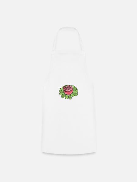 Rose Blumen ICQ Blume - Kochschürze - Weiß