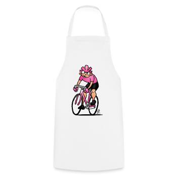 Determined Cycling Illustration - Cooking Apron - white - Front - AI Model Male 185 dark (185cm)