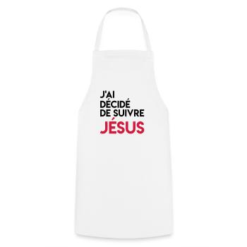 J'ai décidé de suivre Jésus - Tablier de cuisine - blanc - Devant - AI Model Male 185 dark (185cm)
