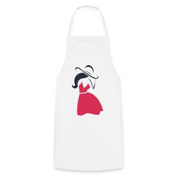 Woman dress hat Female lady silhouette gift - Cooking Apron - white - Front - AI Model Male 185 dark (185cm)