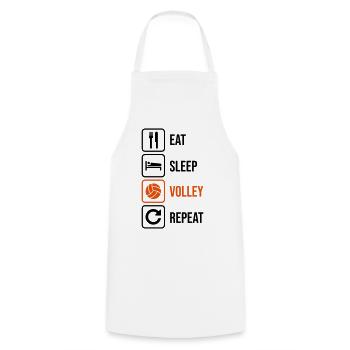Eat. Sleep. Volley. Repeat. - Kochschürze - Weiß - Vorne - AI Model Male 185 dark (185cm)