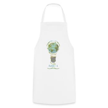 There is no Planet B - Cooking Apron - white - Front - AI Model Male 185 dark (185cm)
