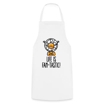 Summer summer holidays Life is fantastic, fan - Cooking Apron - white - Front - AI Model Male 185 dark (185cm)