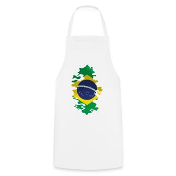 Brazil Flag Brazilian Flag South America - Cooking Apron - white - Front - AI Model Male 185 dark (185cm)