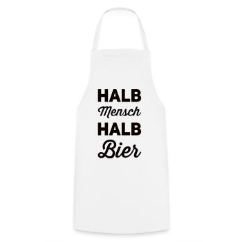 Halb Mensch Halb Bier - Kochschürze - Weiß - Vorne - AI Model Male 185 dark (185cm)