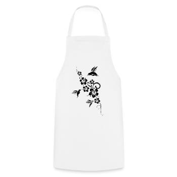 Colibri Hibiscus Colibri d’été - Tablier de cuisine - blanc - Devant - AI Model Male 185 dark (185cm)