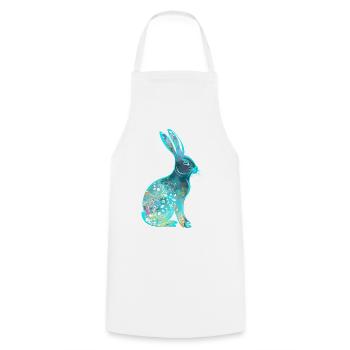 Colorful Easter Bunny Rabbit Watercolor - Cooking Apron - white - Front - AI Model Male 185 dark (185cm)