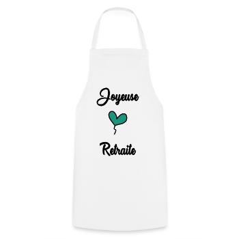 HAPPY RETIREMENT - Cooking Apron - white - Front - AI Model Male 185 dark (185cm)