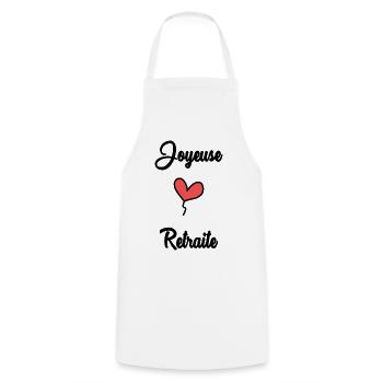 RETIREMENT. RETIREMENT. RETIRED. RETIREMENT - Cooking Apron - white - Front - AI Model Male 185 dark (185cm)