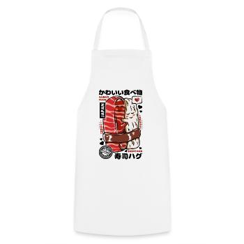 Japan sushi hug cute - Cooking Apron - white - Front - AI Model Male 185 dark (185cm)