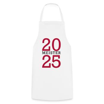 Meister 2025 Meisterschaft - Kochschürze - Weiß - Vorne - AI Model Male 185 dark (185cm)