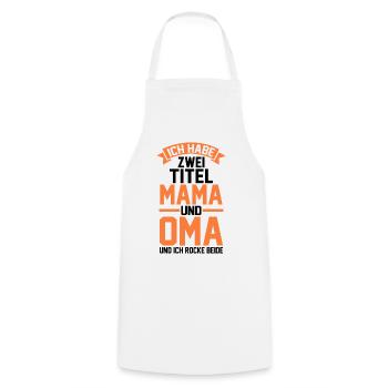 J’ai deux titres : Maman et Mamie - Tablier de cuisine - blanc - Devant - AI Model Male 185 dark (185cm)