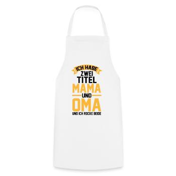 J’ai deux titres : Maman et Mamie - Tablier de cuisine - blanc - Devant - AI Model Male 185 dark (185cm)