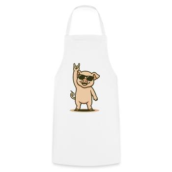 Pig skirt in style - Cooking Apron - white - Front - AI Model Male 185 dark (185cm)