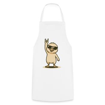 Poussin de mouette en métal avec lunettes de soleil - Tablier de cuisine - blanc - Devant - AI Model Male 185 dark (185cm)