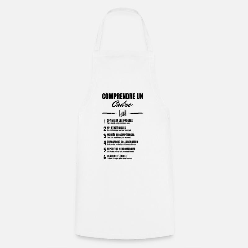Metier jargon Cadre - Tablier de cuisine - blanc