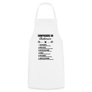 Metier jargon couturier - Tablier de cuisine - blanc - Devant - AI Model Male 185 dark (185cm)