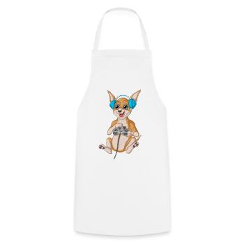 Spieler Chihuahua - Kochschürze - Weiß - Vorne - AI Model Male 185 dark (185cm)