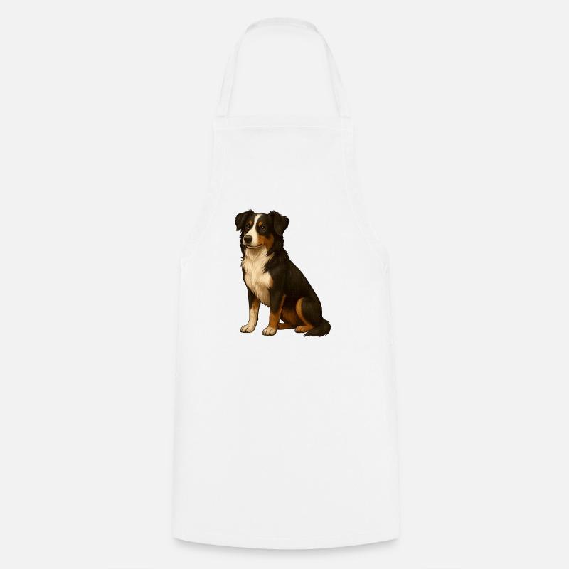 Border Collie - Kochschürze - Weiß