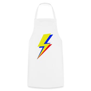 Geometric multicolor lightning bolt - Cooking Apron - white - Front - AI Model Male 185 dark (185cm)