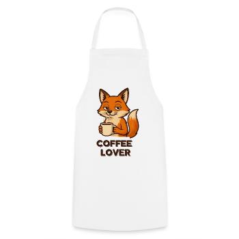 Kaffeeliebender Fuchs - Kochschürze - Weiß - Vorne - AI Model Male 185 dark (185cm)