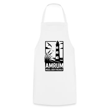 Amrum Leuchtturm Urlaub Erholung - Kochschürze - Weiß - Vorne - AI Model Male 185 dark (185cm)