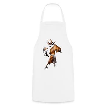 Kampfgeist Boxer Illustration - Kochschürze - Weiß - Vorne - AI Model Male 185 dark (185cm)
