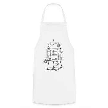 Retro Roboter – Vintage KI Android Design - Kochschürze - Weiß - Vorne - AI Model Male 185 dark (185cm)