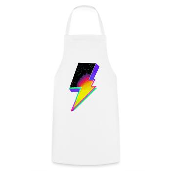 Neon-Regenbogen-Blitz-Emblem - Kochschürze - Weiß - Vorne - AI Model Male 185 dark (185cm)