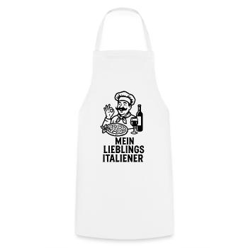 Tenue de fan italien préférée - Tablier de cuisine - blanc - Devant - AI Model Male 185 dark (185cm)