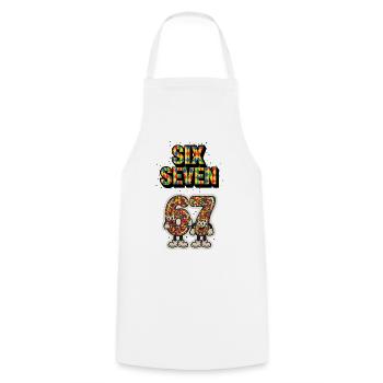 67 Six Seven Meme Italian Carnival - Cooking Apron - white - Front - AI Model Male 185 dark (185cm)