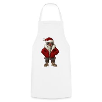 Dinde Noël Hiver - Tablier de cuisine - blanc - Devant - AI Model Male 185 dark (185cm)