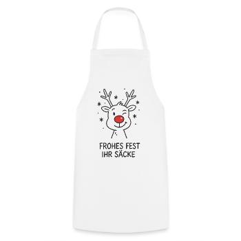 Frohes Fest ihr Säcke Rentier Rudolph - Kochschürze - Weiß - Vorne - AI Model Male 185 dark (185cm)