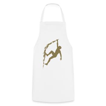Climbing Silhouette Free Climbing Extreme Sport Mountain - Cooking Apron - white - Front - AI Model Male 185 dark (185cm)