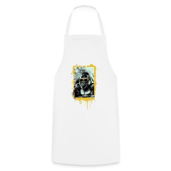 Gorilla Two Tone – Street Art Graffiti Graphic - Cooking Apron - white - Front - AI Model Male 185 dark (185cm)