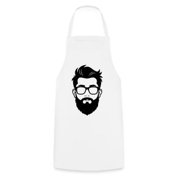 Bearded Hipster Man - Cooking Apron - white - Front - AI Model Male 185 dark (185cm)
