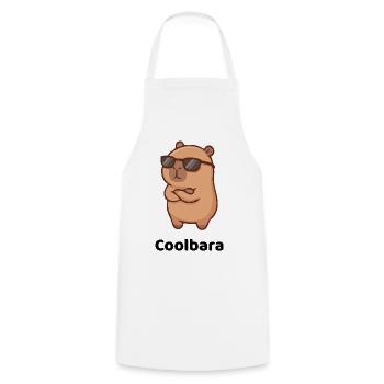 Coolbara - too cool, unfazed by stress - Cooking Apron - white - Front - AI Model Male 185 dark (185cm)
