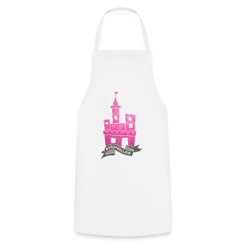 Burgfräulein Prinzessin Banderole pink Mädchen  - Kochschürze - Weiß - Vorne - AI Model Male 185 dark (185cm)
