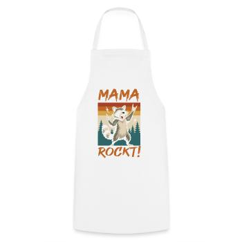 Waschbär Mutter Coole Rocker Mama - Kochschürze - Weiß - Vorne - AI Model Male 185 dark (185cm)