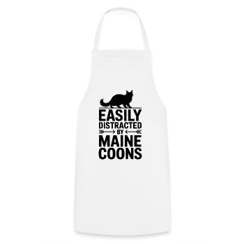 Maine Coon Dictons, blague sur chat, cadeau Maine Coon - Tablier de cuisine - blanc - Devant - AI Model Male 185 dark (185cm)