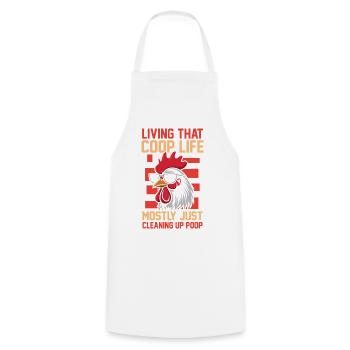 Farmer Rooster Flock Poultry Chicken - Cooking Apron - white - Front - AI Model Male 185 dark (185cm)