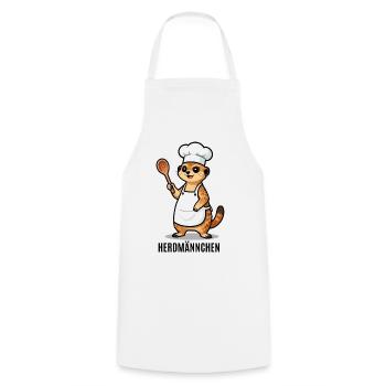 Herdmännchen Koch Gastronomie Beikoch Lustig  - Kochschürze - Weiß - Vorne - AI Model Male 185 dark (185cm)
