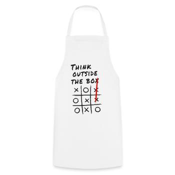Think Outside the Box – Creative Tic-Tac-Toe - Cooking Apron - white - Front - AI Model Male 185 dark (185cm)