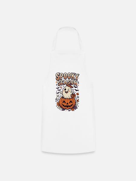 Halloween-Geist der gruseligen Jahreszeit - Kochschürze - Weiß