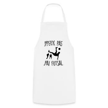 J'peux pas j'ai futsal - Tablier de cuisine - blanc - Devant - AI Model Male 185 dark (185cm)