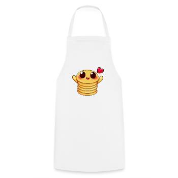 Crêpe au coeur - Tablier de cuisine - blanc - Devant - AI Model Male 185 dark (185cm)