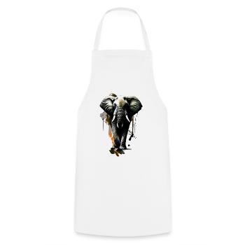 Elephant savannah africa - Cooking Apron - white - Front - AI Model Male 185 dark (185cm)