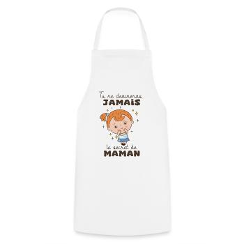 annonce grossesse enceinte secret de maman - Tablier de cuisine - blanc - Devant - AI Model Male 185 dark (185cm)