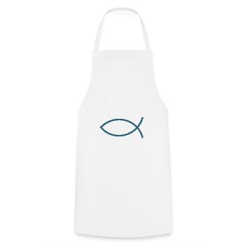 Jesusfisch Ichthys Fisch Fische - Kochschürze - Weiß - Vorne - AI Model Male 185 dark (185cm)